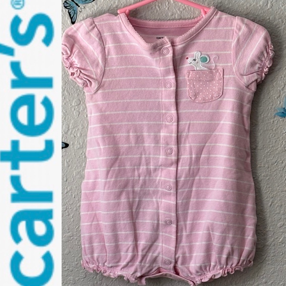 Mousey Stripped Pink Romper